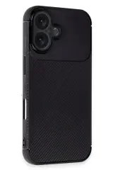 Newface iPhone 16 Kılıf Auto Focus Karbon Kapak - Siyah