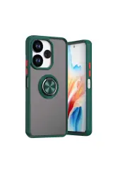 Newface Xiaomi Redmi 13 4G Kılıf Montreal Yüzüklü Silikon Kapak - Yeşil