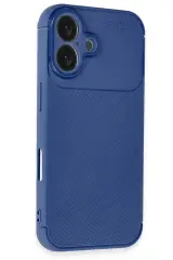 Newface iPhone 16 Kılıf Auto Focus Karbon Kapak - Lacivert