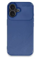 Newface iPhone 16 Kılıf Auto Focus Karbon Kapak - Lacivert