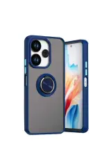 Newface Xiaomi Redmi 13 4G Kılıf Montreal Yüzüklü Silikon Kapak - Lacivert