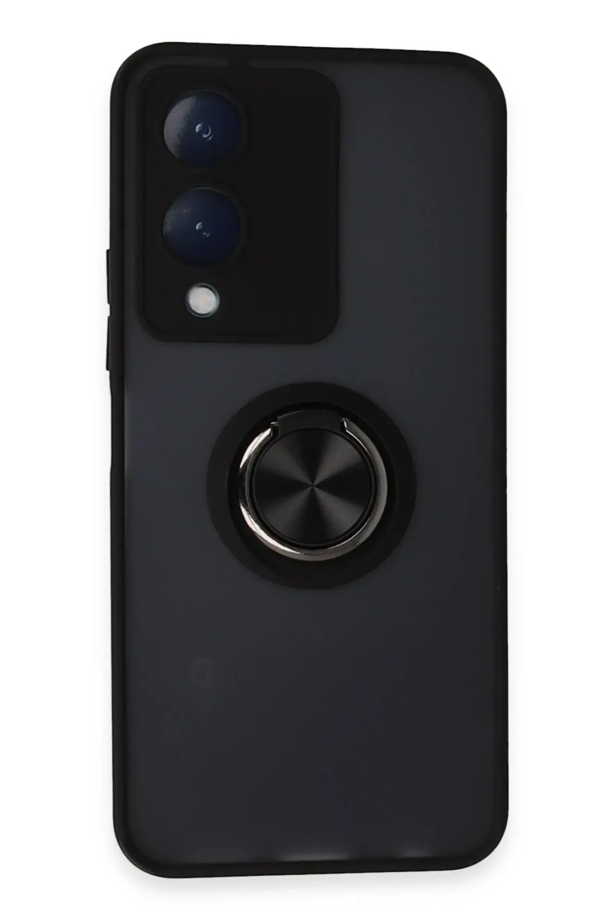 Newface Vivo Y17S Kılıf Montreal Yüzüklü Silikon Kapak - Siyah