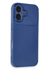 Newface iPhone 16 Plus Kılıf Auto Focus Karbon Kapak - Lacivert