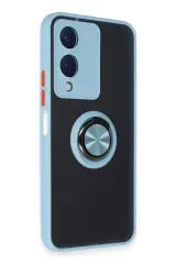 Newface Vivo Y17S Kılıf Montreal Yüzüklü Silikon Kapak - Buz Mavi