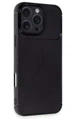 Newface iPhone 16 Pro Kılıf Auto Focus Karbon Kapak - Siyah