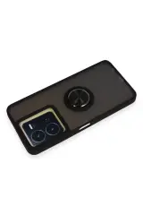 Newface Vivo Y36 Kılıf Montreal Yüzüklü Silikon Kapak - Siyah