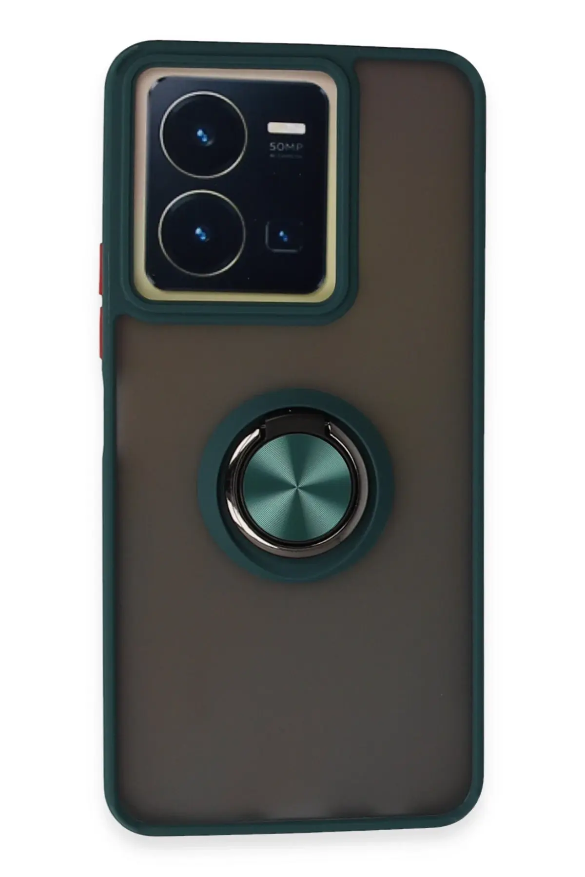 Newface Vivo Y36 Kılıf Montreal Yüzüklü Silikon Kapak - Yeşil