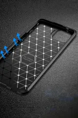 Newface Oppo Reno 4 Lite Kılıf Auto Focus Karbon Kapak - Kahverengi