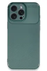 Newface iPhone 16 Pro Max Kılıf Auto Focus Karbon Kapak - Koyu Yeşil