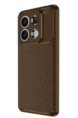 Newface Xiaomi Redmi Note 13 Pro 4G Kılıf Auto Focus Karbon Kapak - Kahverengi