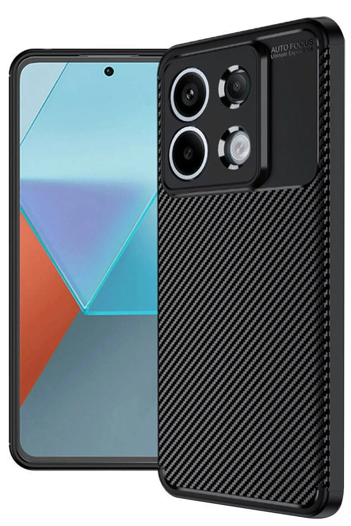 Newface Xiaomi Redmi Note 13 Pro 4G Kılıf Auto Focus Karbon Kapak - Siyah