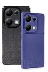 Newface Xiaomi Redmi Note 13 Pro 4G Kılıf Auto Focus Karbon Kapak - Lacivert