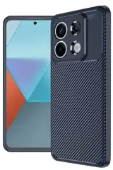 Newface Xiaomi Redmi Note 13 Pro 4G Kılıf Auto Focus Karbon Kapak - Lacivert