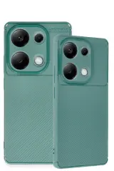 Newface Xiaomi Redmi Note 13 Pro 4G Kılıf Auto Focus Karbon Kapak - Koyu Yeşil