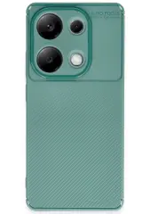 Newface Xiaomi Redmi Note 13 Pro 4G Kılıf Auto Focus Karbon Kapak - Koyu Yeşil