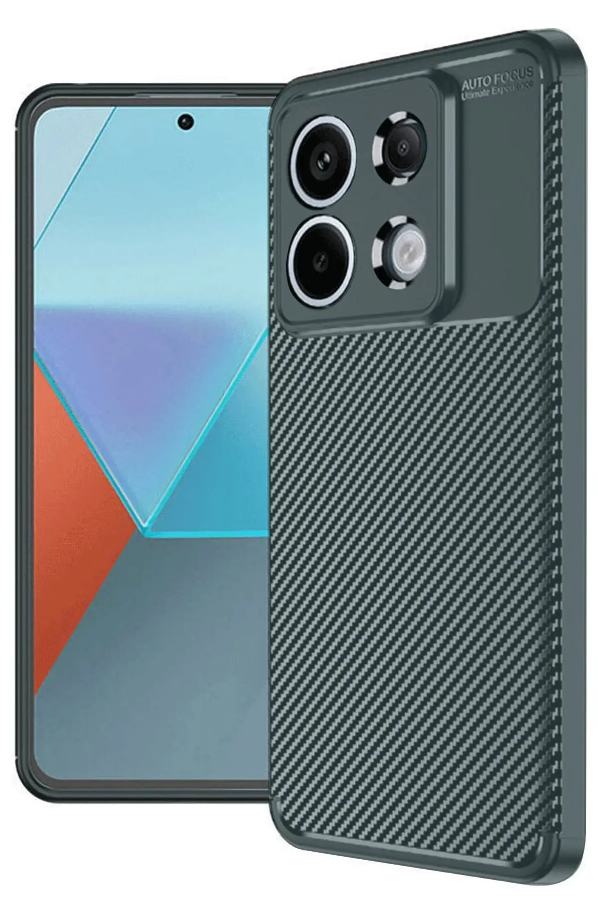 Newface Xiaomi Redmi Note 13 Pro 4G Kılıf Auto Focus Karbon Kapak - Koyu Yeşil