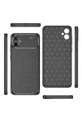 Newface Samsung Galaxy A05 Kılıf Auto Focus Karbon Kapak - Siyah