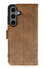 Newface Samsung Galaxy S24 Kılıf Trend S Plus Kapaklı Kılıf - Taba