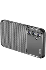 Newface Samsung Galaxy A15 4G Kılıf Auto Focus Karbon Kapak - Siyah