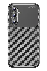 Newface Samsung Galaxy A15 4G Kılıf Auto Focus Karbon Kapak - Siyah