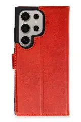 Newface Samsung Galaxy S24 Ultra Kılıf Trend S Plus Kapaklı Kılıf - Kırmızı