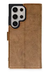 Newface Samsung Galaxy S24 Ultra Kılıf Trend S Plus Kapaklı Kılıf - Taba