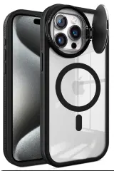 Newface iPhone 15 Pro Max Kılıf Teleskop Lens Magsafe Silikon Kapak - Siyah