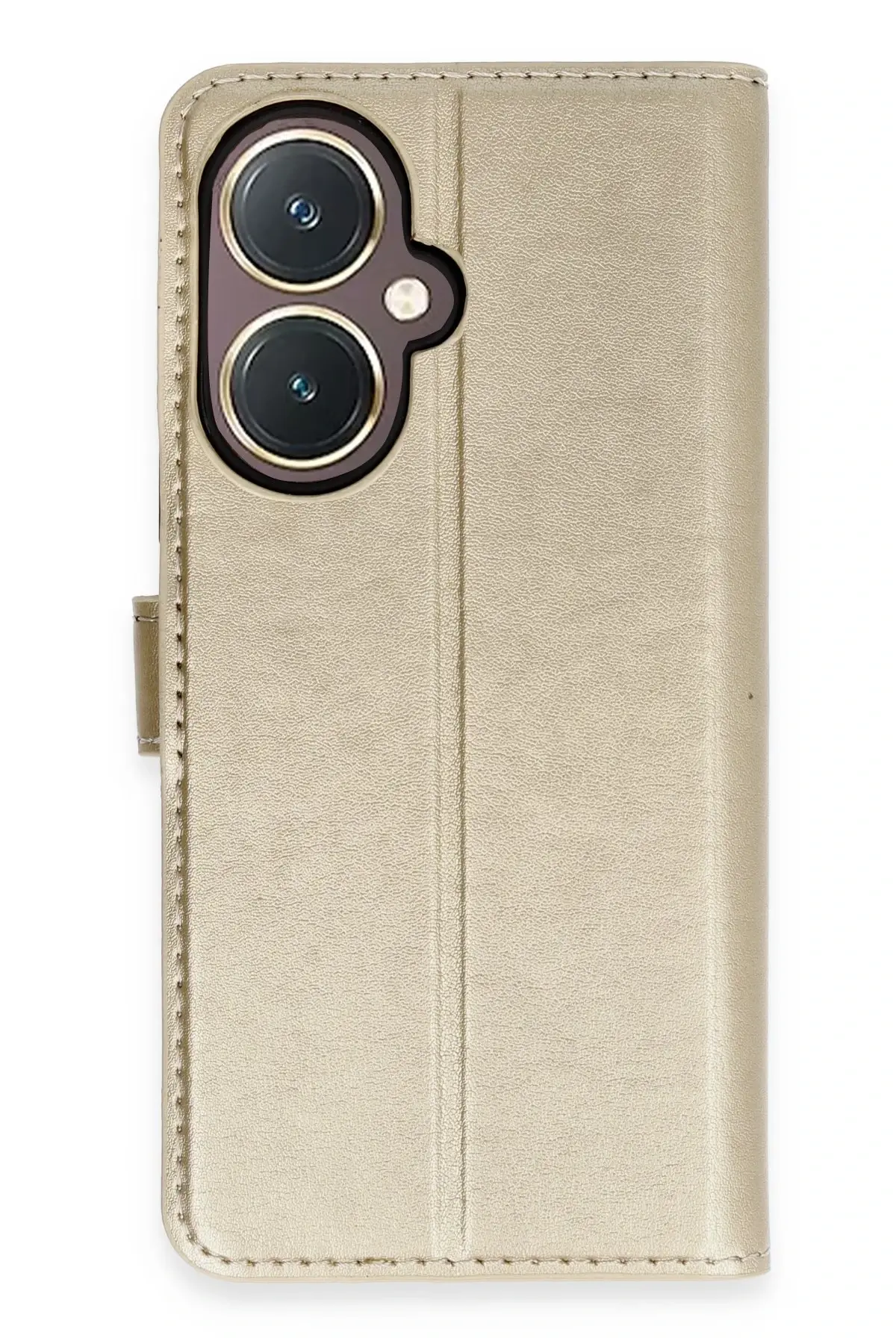 Newface Vivo Y27 Kılıf Trend S Plus Kapaklı Kılıf - Gold