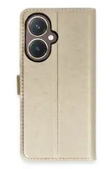 Newface Vivo Y27 Kılıf Trend S Plus Kapaklı Kılıf - Gold