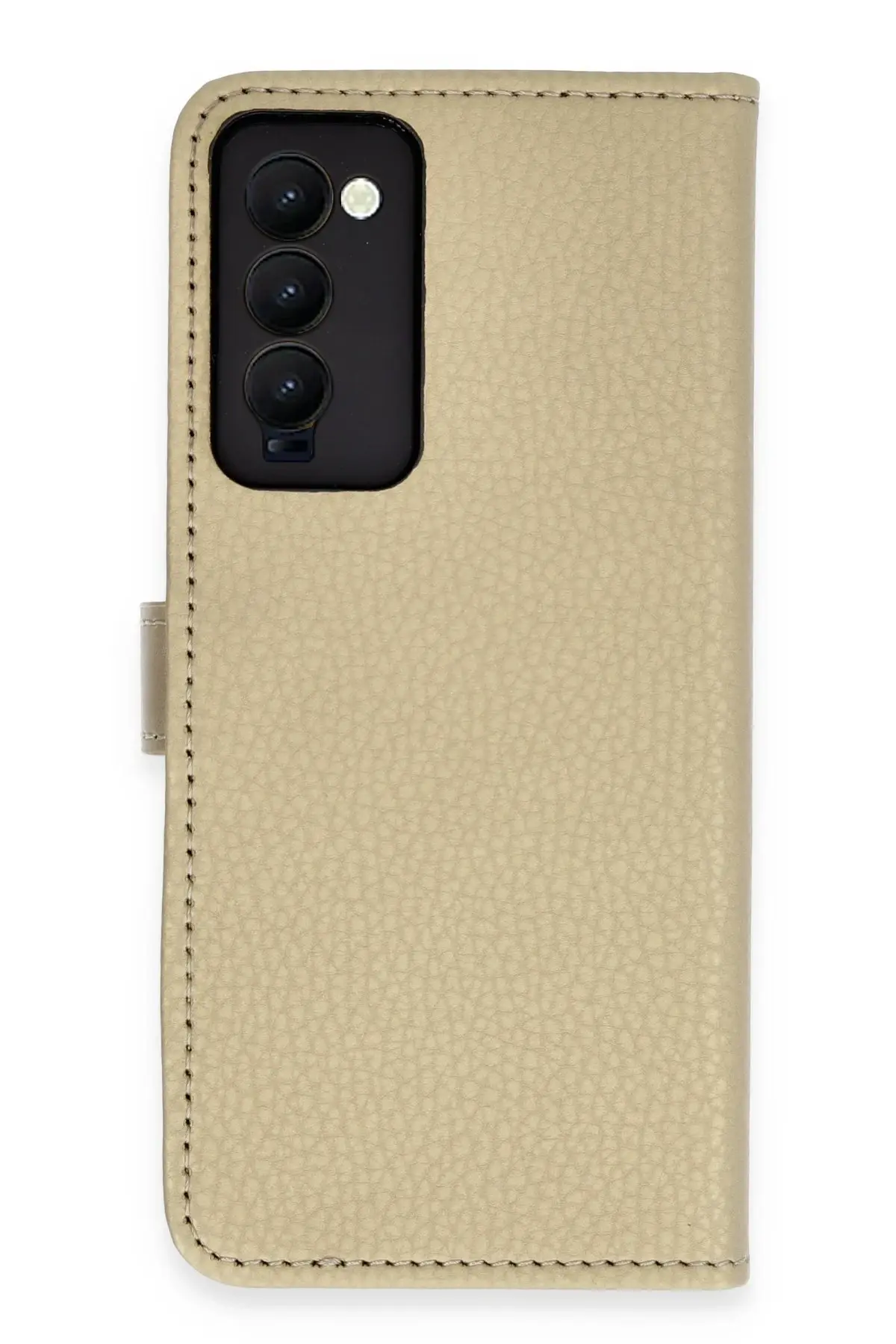 Newface Tecno Camon 18 Kılıf Trend S Plus Kapaklı Kılıf - Gold