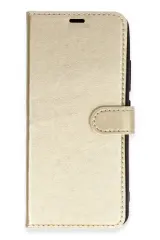 Newface Huawei Y5P Kılıf Trend S Plus Kapaklı Kılıf - Gold