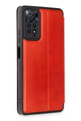 Newface Xiaomi Redmi Note 12 Pro 4G Kılıf Flip Cover - Kırmızı