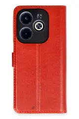 Newface İnfinix Hot 40 Kılıf Trend S Plus Kapaklı Kılıf - Kırmızı