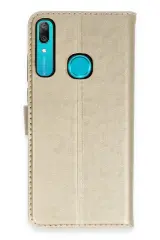 Newface Huawei Y6 Prime Kılıf Trend S Plus Kapaklı Kılıf - Gold