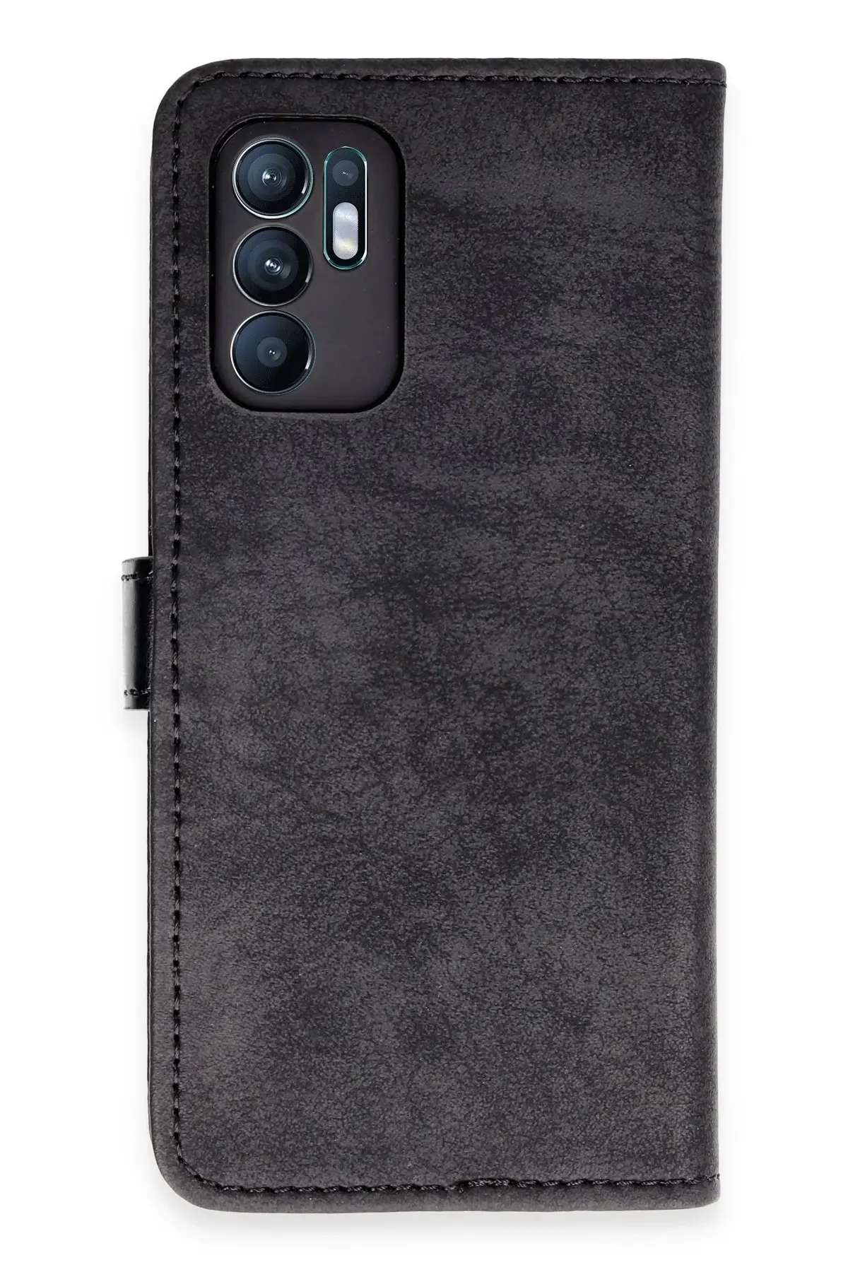 Newface Oppo Reno 6 Kılıf Trend S Plus Kapaklı Kılıf - Siyah