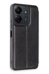 Newface Xiaomi Redmi 13C Kılıf Flip Cover - Siyah