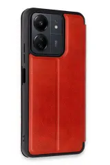 Newface Xiaomi Redmi 13C Kılıf Flip Cover - Kırmızı