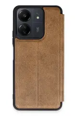 Newface Xiaomi Redmi 13C Kılıf Flip Cover - Taba