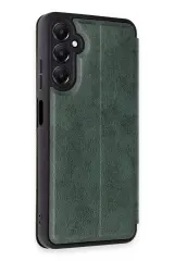 Newface Samsung Galaxy A15 4G Kılıf Flip Cover - Koyu Yeşil