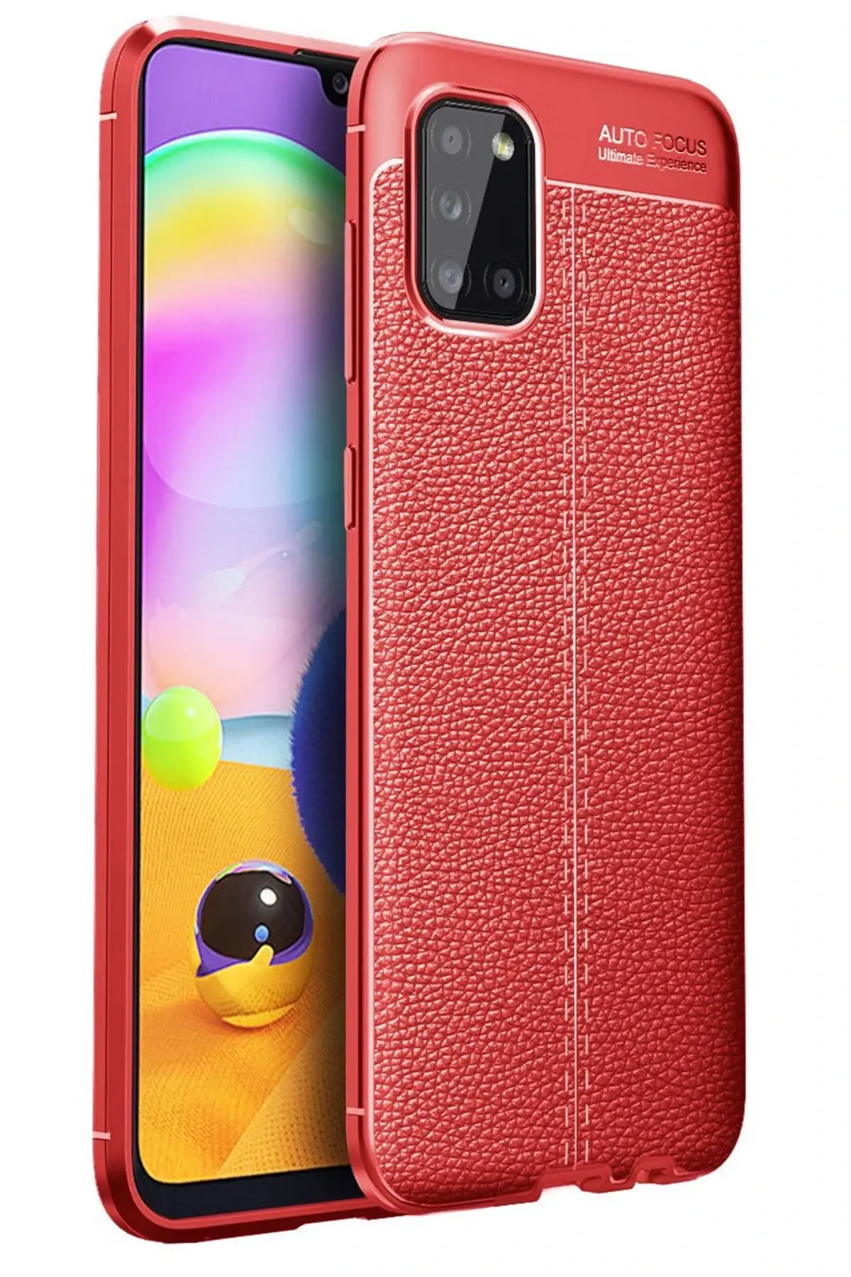 Newface Samsung Galaxy A31 Kılıf Auto Focus Kapak - Kırmızı