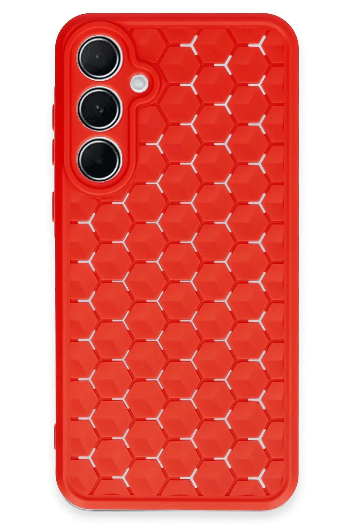 Newface Samsung Galaxy A25 5G Kılıf Petek Silikon Kapak - Kırmızı