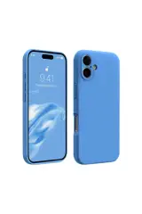 Newface iPhone 16 Plus Kılıf First Silikon - Mavi