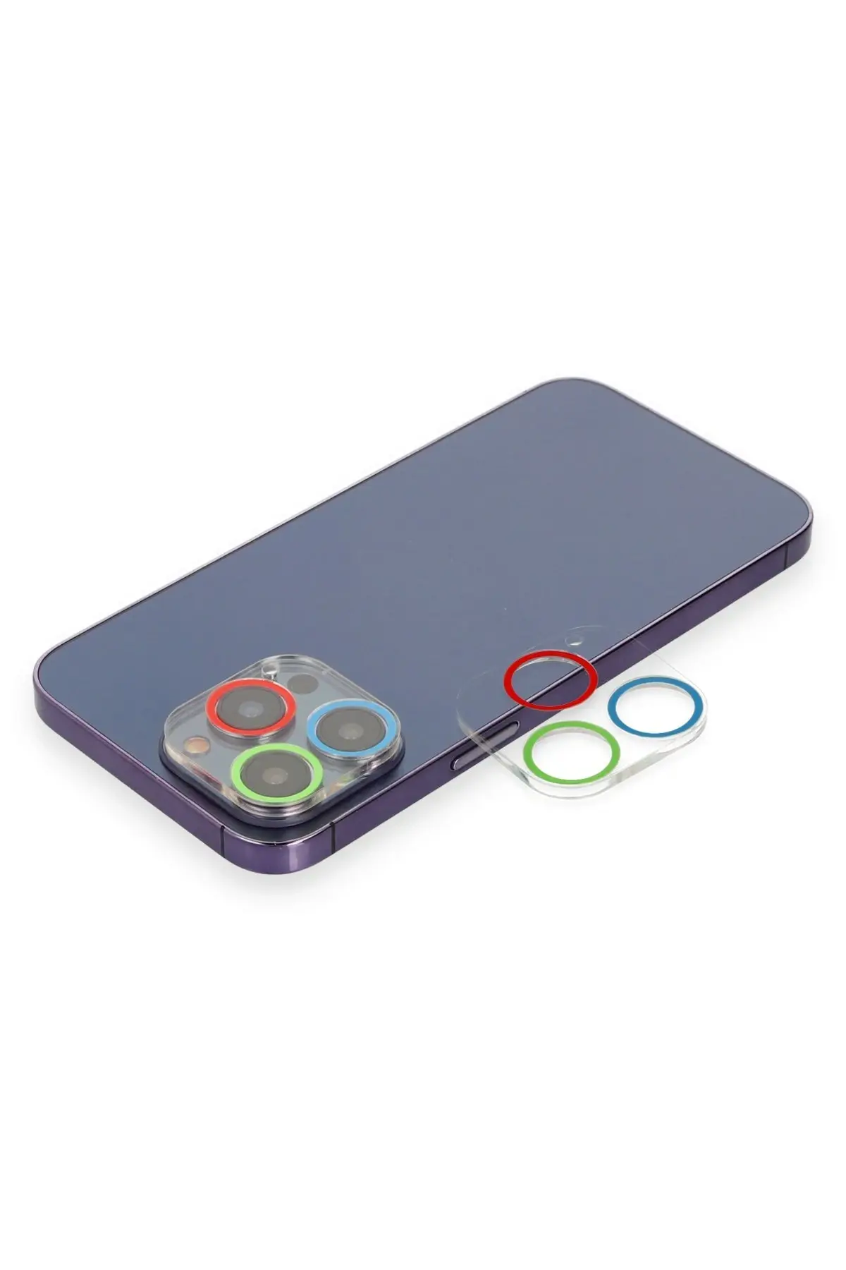 Newface iPhone 13 Pro Max Renkli Kamera Lens Koruma Cam - Mavi-Yeşil