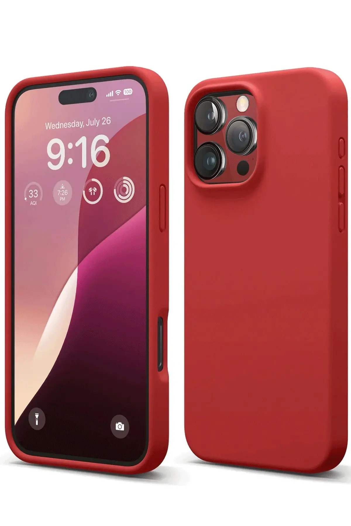 Newface iPhone 16 Pro Kılıf First Silikon - Kırmızı