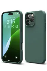 Newface iPhone 16 Pro Kılıf First Silikon - Koyu Yeşil