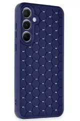 Newface Samsung Galaxy A55 5G Kılıf Petek Silikon Kapak - Lacivert