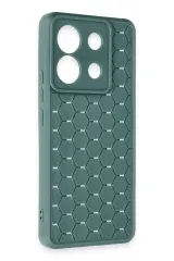 Newface Xiaomi Redmi Note 13 Pro 5G Kılıf Petek Silikon Kapak - Koyu Yeşil