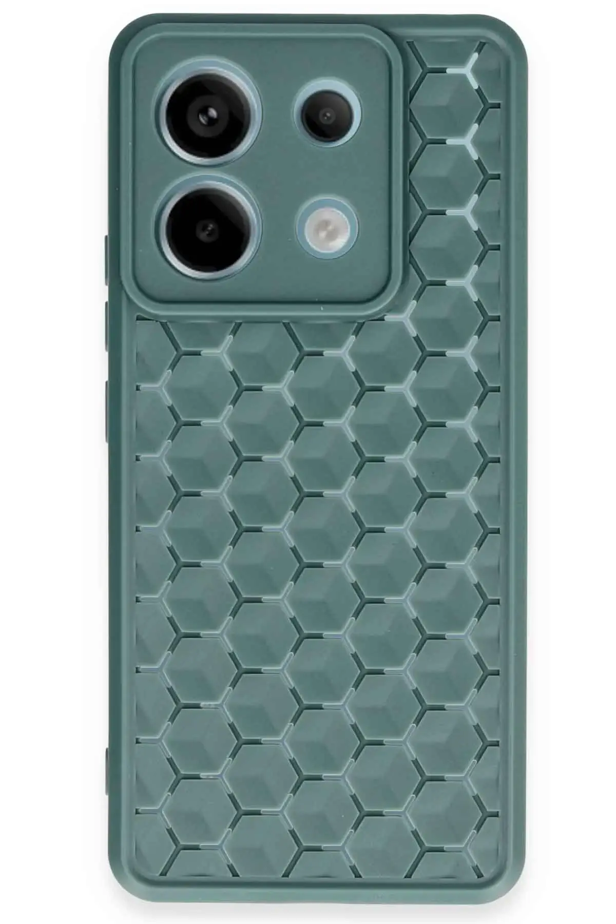 Newface Xiaomi Redmi Note 13 Pro 5G Kılıf Petek Silikon Kapak - Koyu Yeşil