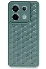 Newface Xiaomi Redmi Note 13 Pro 5G Kılıf Petek Silikon Kapak - Koyu Yeşil