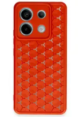 Newface Xiaomi Redmi Note 13 Pro 5G Kılıf Petek Silikon Kapak - Kırmızı